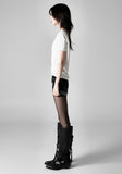 Flip short denim pants