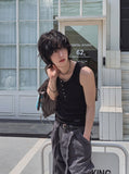 [LANARCH] Waffle Henley Neck Sleeveless