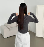 Daily Basic Slim Fit Long Sleeve Hood T-Shirt