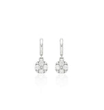 Essence Silver (W) Moissanite Florette One-Touch Earrings
