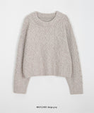 Tomin cashmere wool cable crop knit