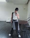 Mir layered long shirt slacks