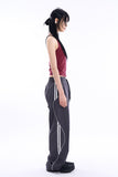 Wave piping nylon track pants