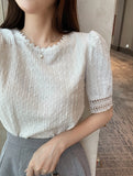 Charlene Jacquard Puff T-Blouse