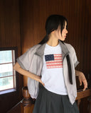 Ktin American Flag Patch Lace Short Sleeve T-Shirt