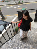 Ahidi Balloon Pumpkin Cap Sleeve Blouse