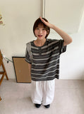 Kogar Stripe Over Short Sleeve Tee