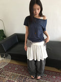 [BAONHAUS] Pollini Shirring Layered Sleeveless Mini One Piece