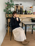 Necoco banding corduroy pintuck long skirt
