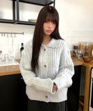 Nea Collar Pocket Rib Knit Cardigan