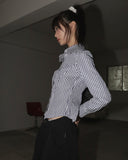 Garner Y2K Slim Fit Gingham Checkered Long Sleeve Shirt