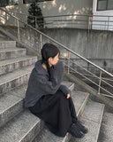 Anka cable two-way knit zip-up cardigan
