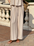 [Two Piece] Wings Frill Wing Blouse Wide Banding Pants