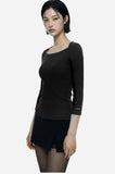 [ EEUN MADE ] Soft Boat Neck Sleeve Three Quarter
