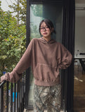 Belina pigment semi-crop hoodie