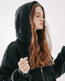 Dust pigment hood zip-up