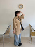 Nyuil Summer Washing Wide Light Blue Denim Pants