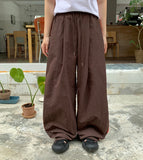 Tenda banding nylon wide track pants