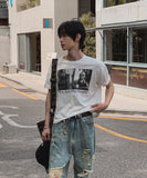 People Photo Graphic Short Sleeve T-shirt