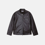 Concrete Crack Leather Jacket