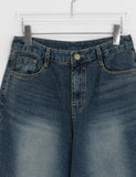 Lesokun Wide Brushed Denim Pants