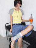 OVERLAP HALTER TEE