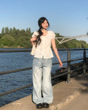 Tero Double Back Pocket Embossed Denim Pants
