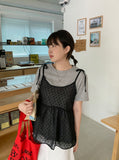 Toku See-through Dot Layered Bustier Sleeveless