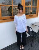 Shutin Big Dot Off-Shoulder Short Sleeve T-Shirt