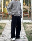 Less two-tuck cotton wide pants