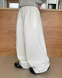 [BAONHAUS] Hinen Dot Color Matching Roll-up Cotton Wide Pants