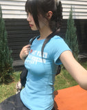 Hills Slim Lettering Print Short Sleeve T-Shirt