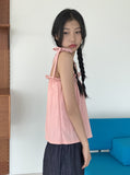 Mass Chiffon Frill Banding Ribbon Strap Sleeveless