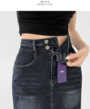 Pelvic Pad 2 Button Denim Skirt