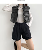 Winter Shorts Corduroy Fleece Brushed Pin Tuck Banding Short Pants