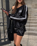 Girls' Unbalanced Glossy Rugby Sweatshirt
