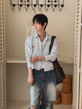 [PLAN MADE/MADE] 2plan Summer Stripe Crop Shirt