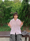 [BAONHAUS] Pohill Stripe Short Sleeve Blouse