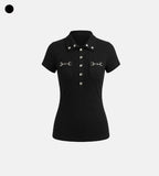 Chrome Rivet Polo T-Shirt