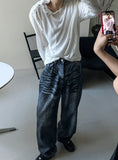 Mud Washing Denim Pants