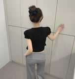 Flowy Fold Low-Rise Bootcut Banding Pants