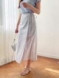 Neo Stripe Wrap Long Skirt