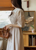 Dali Stripe Color Matching Shirt Banding One Piece