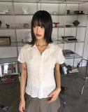 Pedi Stripe Embo Wrinkle Short Sleeve Shirt