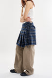 Tartan check frill wrap skirt