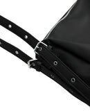 Belt Strap Embossed Leather Shoulder Bag