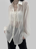 Wilbeu Choker See-Through Shirt