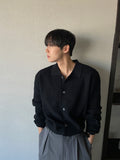Cash Like Collar Button Cardigan Knit