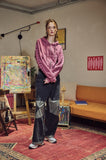[2-WAY] Sleeve Star Pigment CROP Hood Zip-up