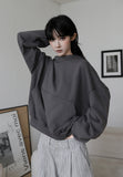 High-neck cut-off hood zip-up